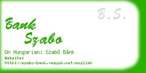 bank szabo business card